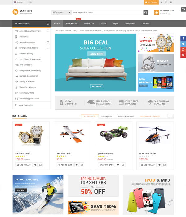 Best Magento Multi-Category Stores Themes - Maxshop