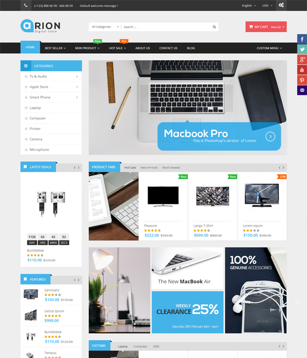 Best Magento Multi-Category Stores Themes - Arion