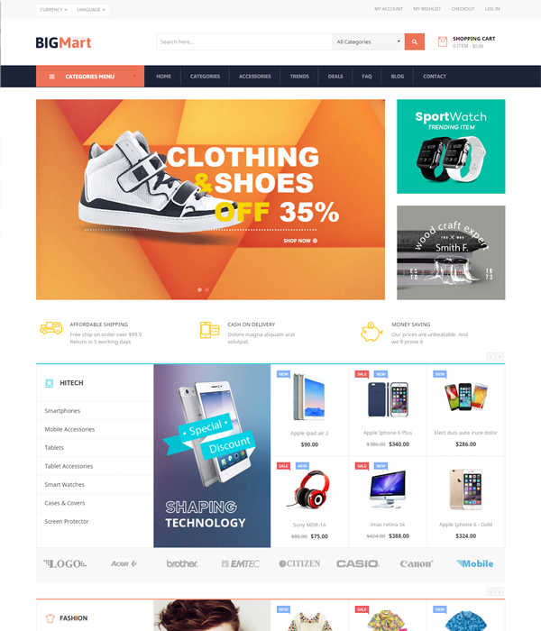 Best Magento Multi-Category Stores Themes - Bigmart