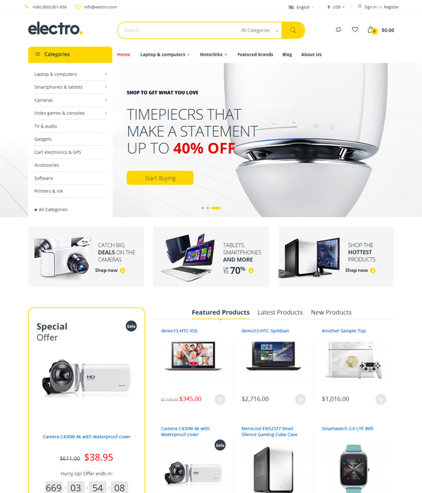 Best Magento Multi-Category Stores Themes - Electro