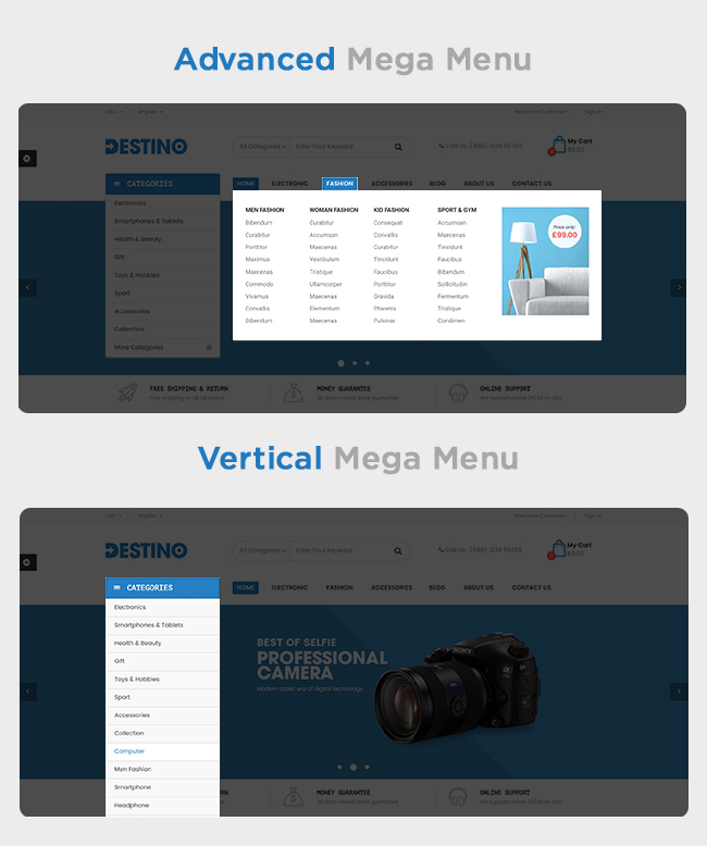 MagenTech PrestaShop Framework - Menu styles