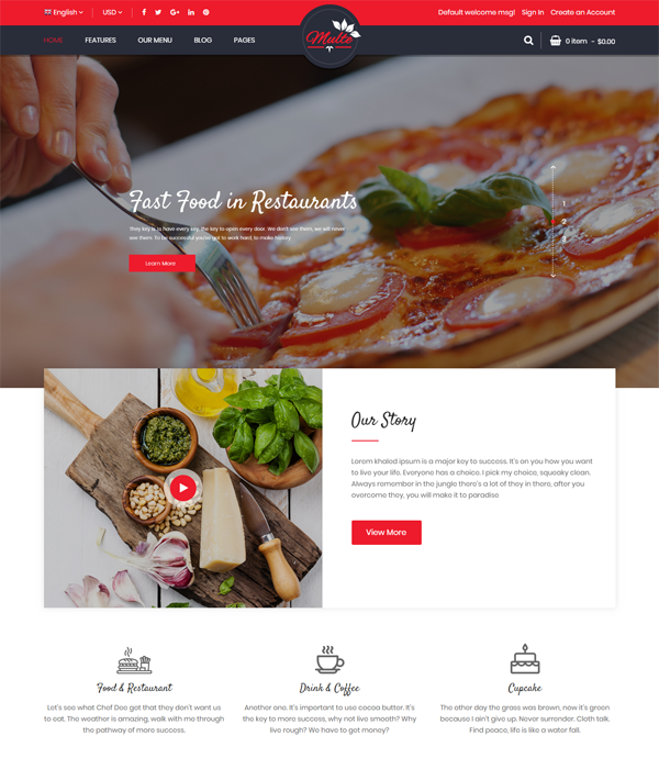 Best Free and Premium Magento Restaurant Themes