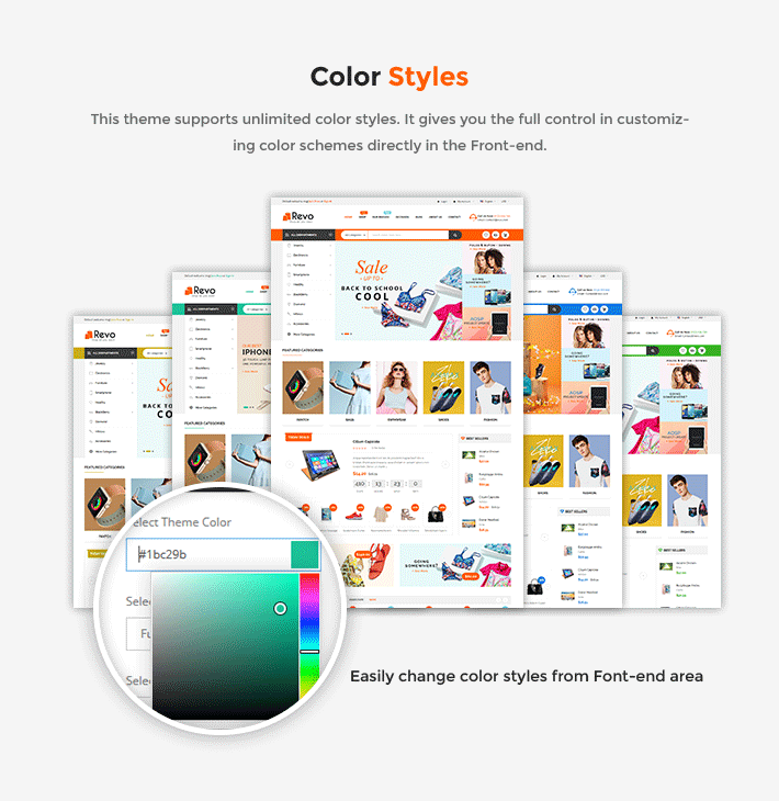 Responsive Prestashop Store Theme  color styles