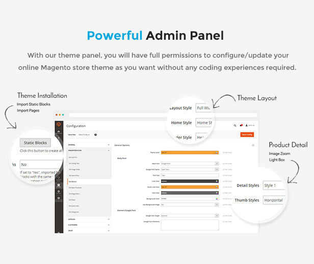 Best eCommerce Magento Theme - admin panel