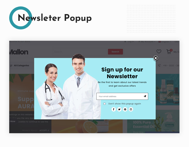 Mallon - Medical Store, Health Shop eCommerce Shopify Theme