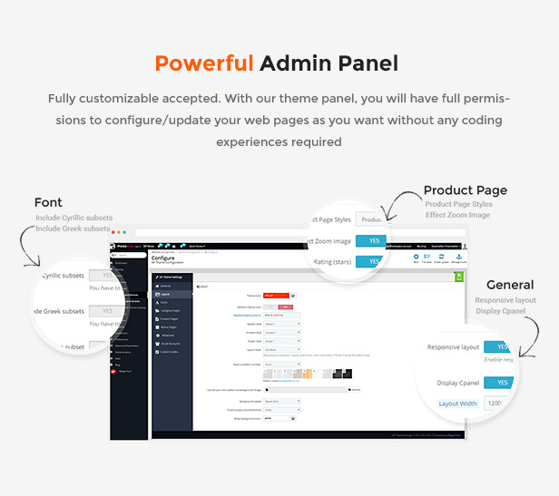 eCommerce Prestashop Shopping Theme - admin panel