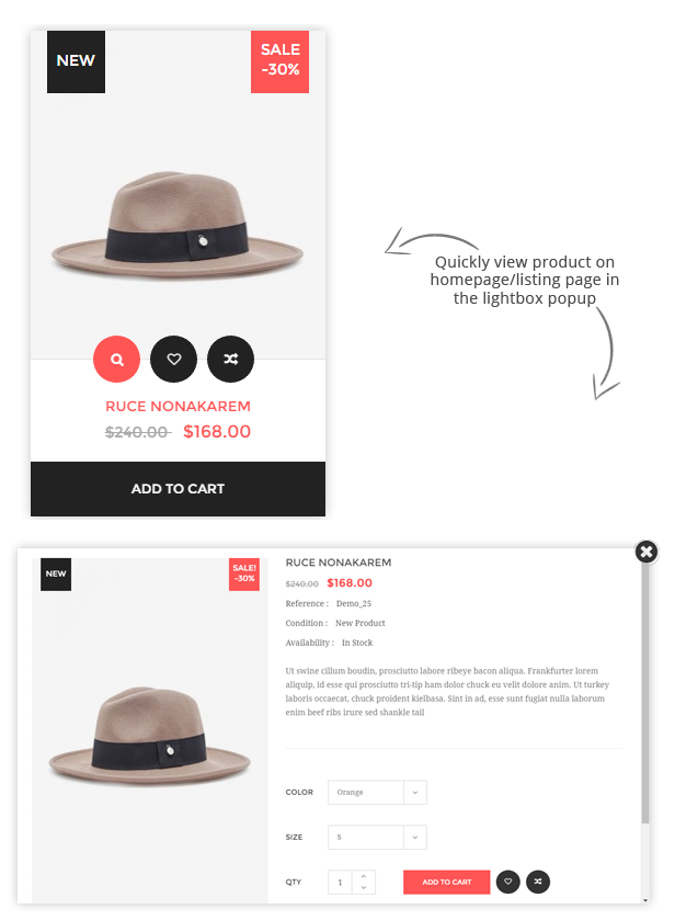 Prestashop Fashion Theme - Quick view