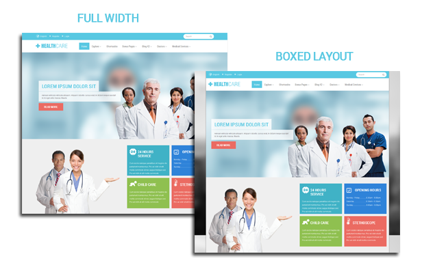 Healthcare - Boxed and Wide layout