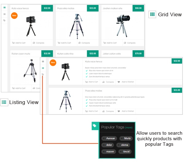 SM Viste- Grid and Listing view