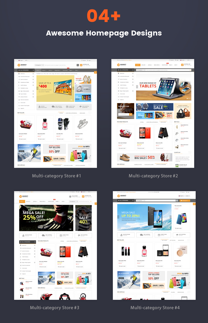 Sj Market - Responsive Joomla eCommerce VirtueMart 4 Template