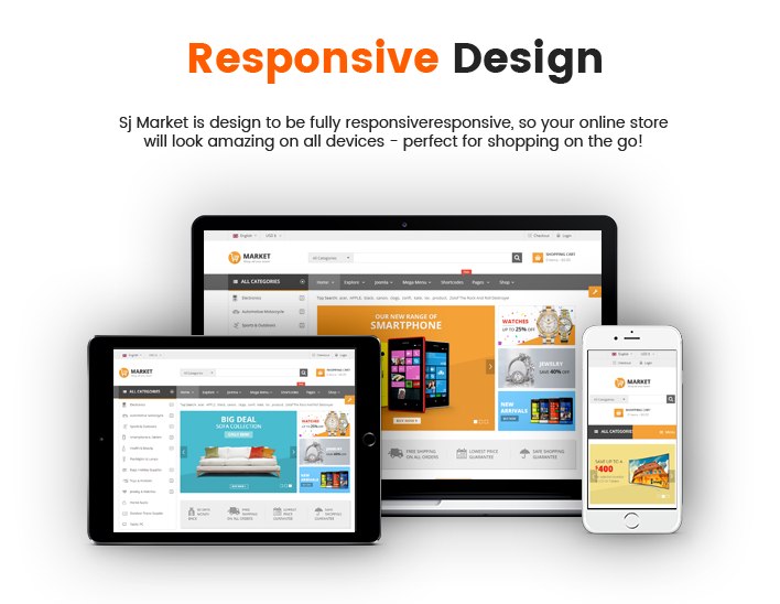 Sj Market - Responsive Joomla eCommerce VirtueMart 4 Template