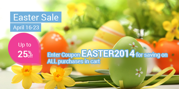 Discount Up to 25% for ALL purchases in Easter Occation!