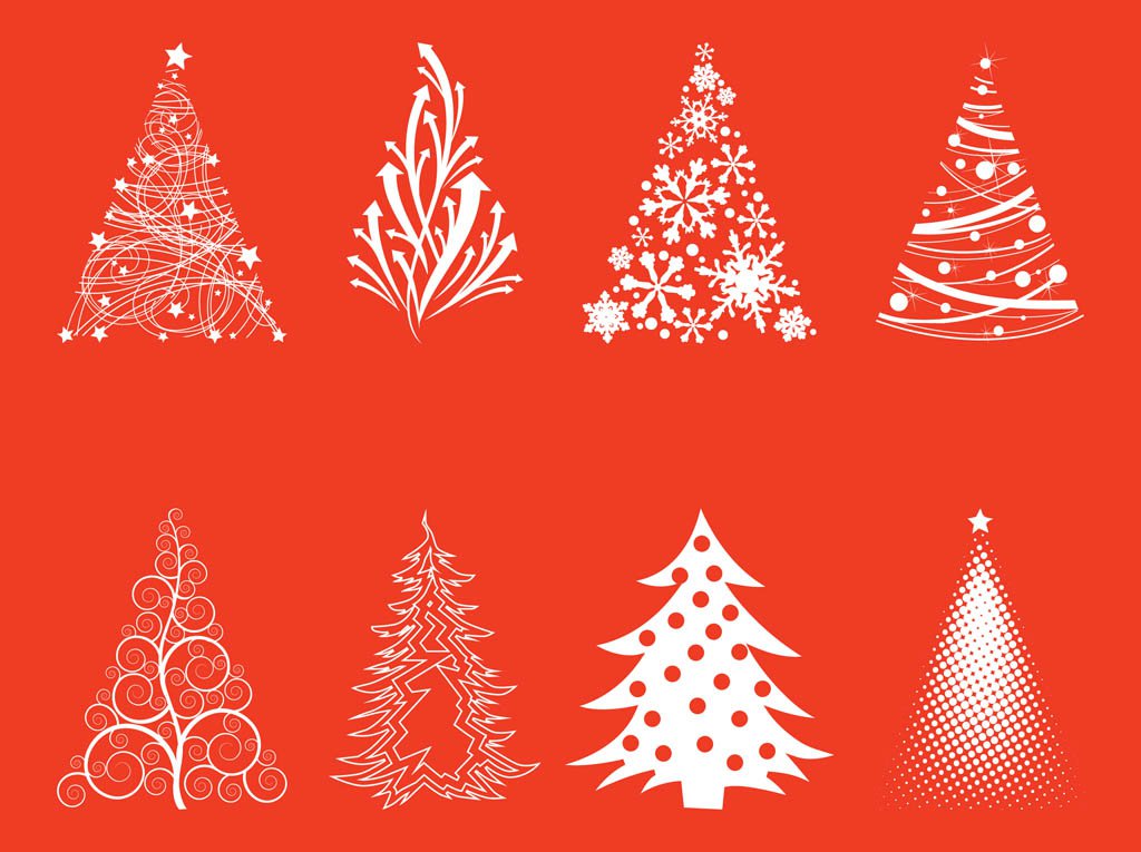High-Quality Free Christmas Vector Graphics 2017 - Trees