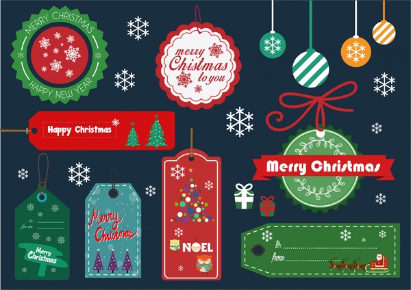 High-Quality Free Christmas Vector Graphics 2017 - elements tags