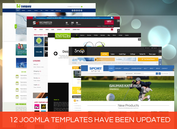 12 Joomla Templates - Updated new versions